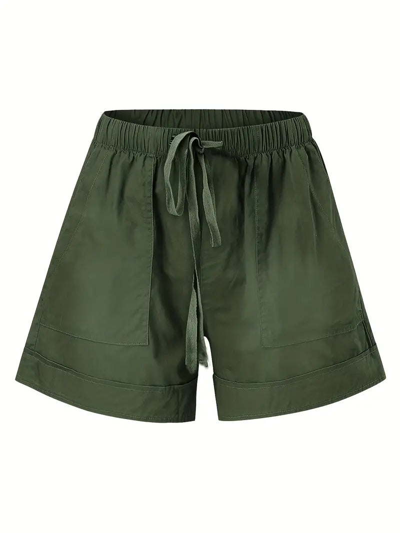 Drawstring Elastic Waist Shorts