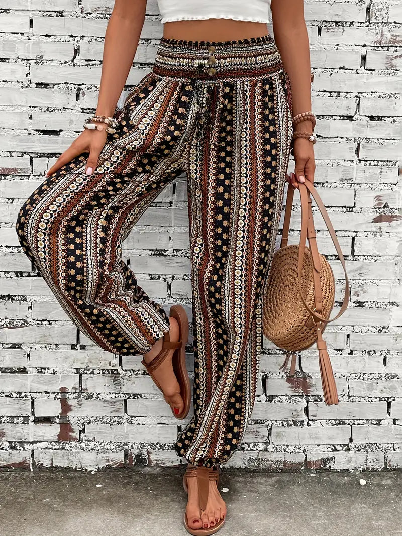 Ethnic Graphic Print Pants